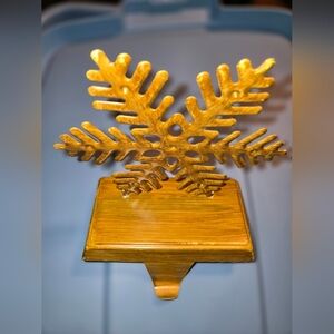 Gold Snowflake Stocking Holder